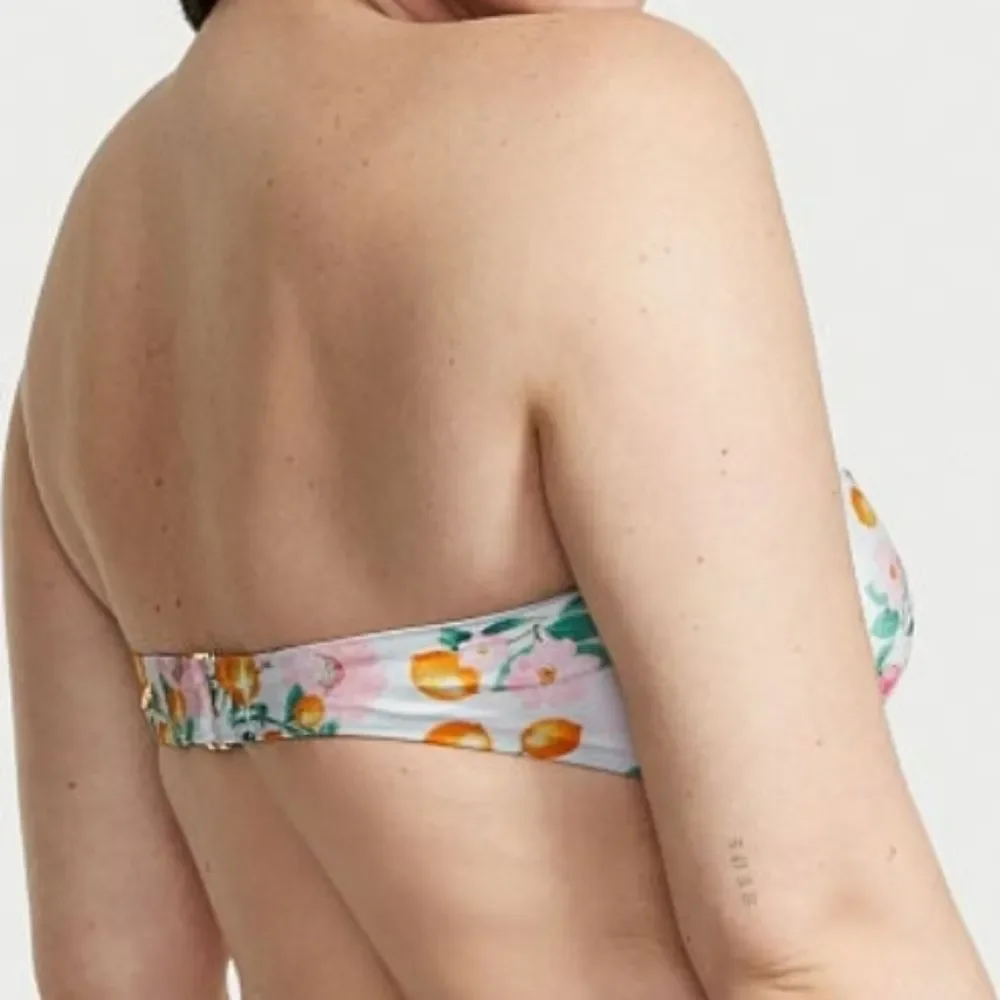 VICTORIA'S SECRET Mix-and-Match Bandeau Bikini Top White Lemons 🌸🍋
